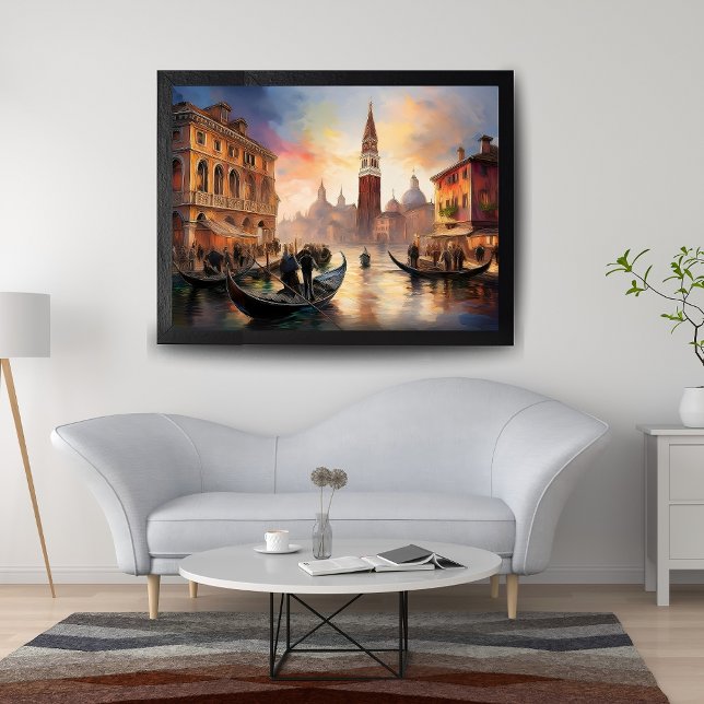 Lienzo Gran Canal de Venecia al atardecer con Gondola (Subido por el creador)