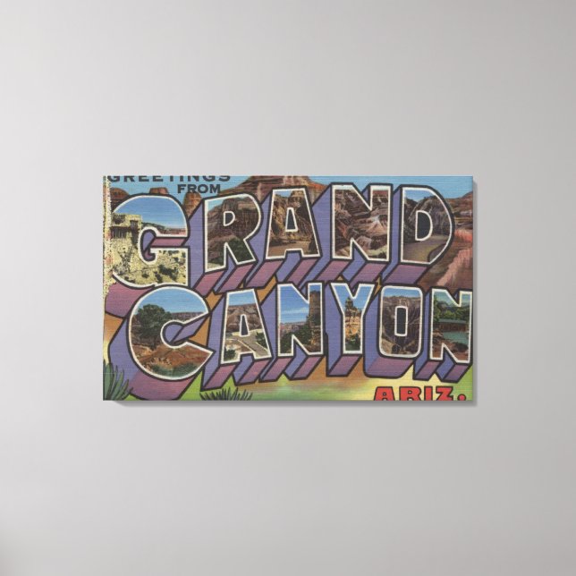 Lienzo Gran Cañón, Arizona - Escenas de letras grandes (Anverso)