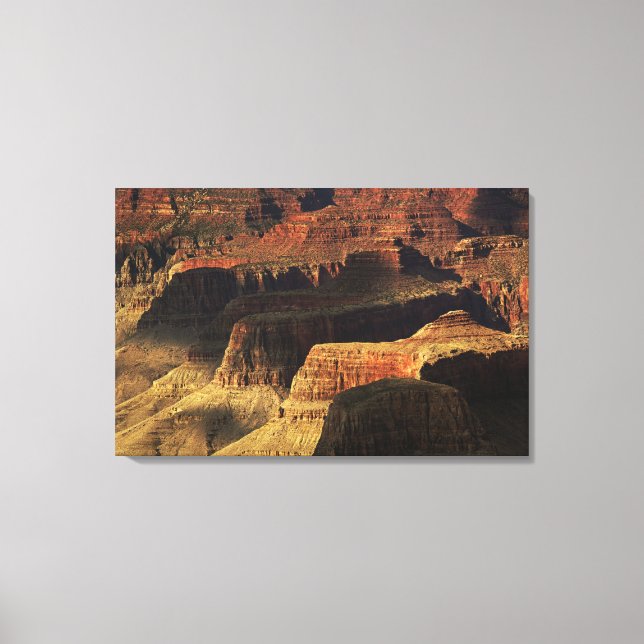 Lienzo Gran Cañón desde la llanura sur al atardecer, (Anverso)