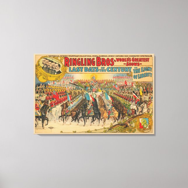 Lienzo Gran Desfile Con Hombres Con Uniformes A Caballo (Anverso)