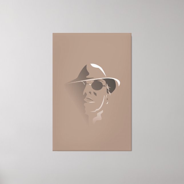 Lienzo Gran dibujo de rostros retro negro y blanco (Anverso)