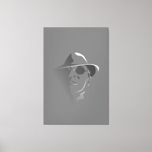 Lienzo Gran dibujo de rostros retro negro y blanco