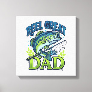 Lienzo Gran diseño vectorial vintage de pesca de lubina p