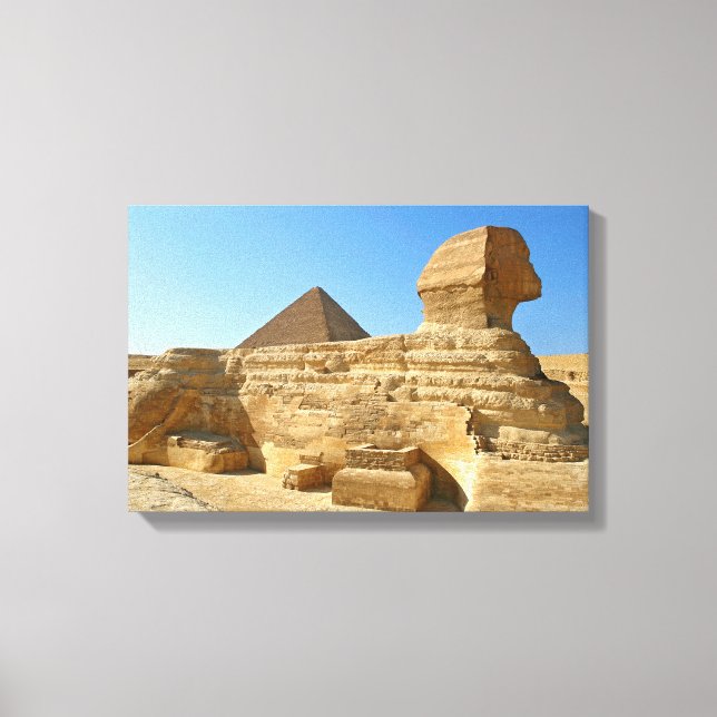 Lienzo Gran Esfinge de Giza con pirámide de Khafre - Egip (Anverso)