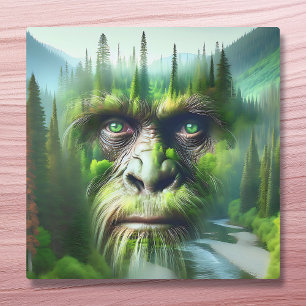 Lienzo Gran exposición Sasquatch doble con bosque
