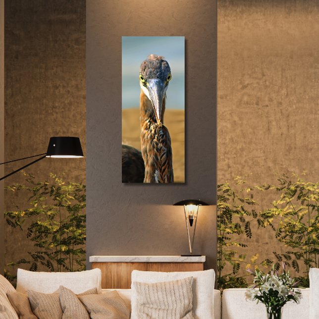 Lienzo Gran garza azul - Ave playa - Paraíso - Foto (Subido por el creador)