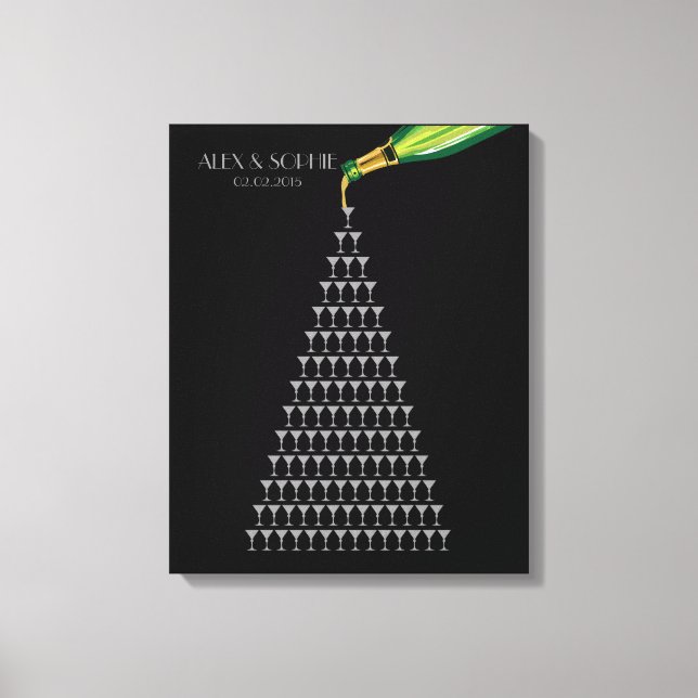 Lienzo gran gatsby boda libro de invitados torre de champ (Anverso)