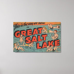 Lienzo Gran Lago Salado, UtahLa Forma En Que Nadamos Utah