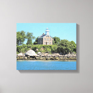 Lienzo Gran lona de capitán Island Lighthouse CT Wrapped