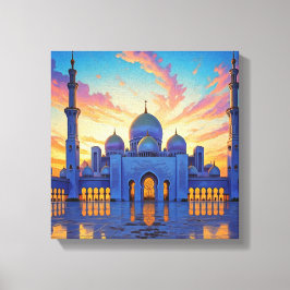 Lienzo Gran Mezquita de Dubai Sunset de los Emiratos Árab