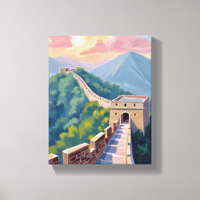 Lienzo Gran Muralla China | Pintura de Viaje (Anverso)