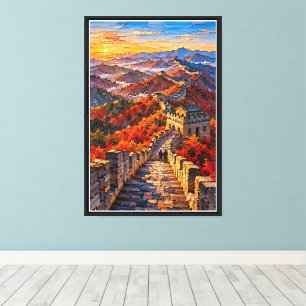 Lienzo Gran Muralla en Fuego de Otoño