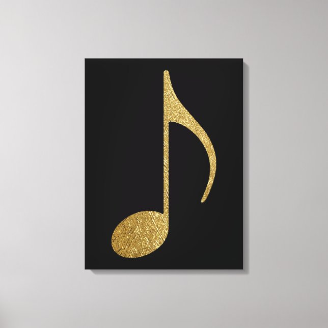 Lienzo gran nota musical de color oro (Anverso)