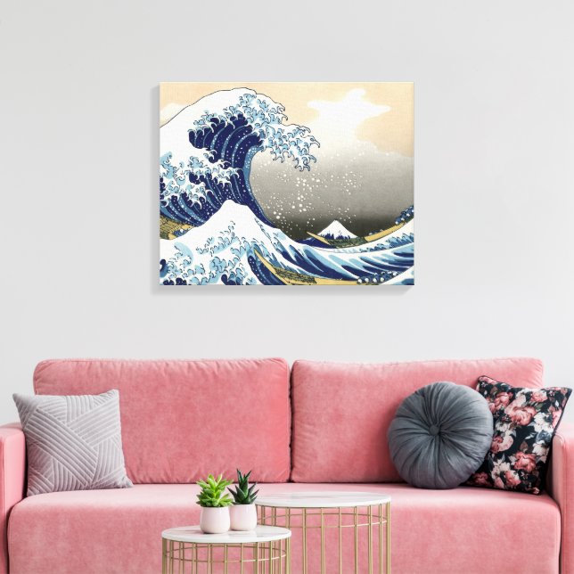 Lienzo Gran ola de Kanagawa | Hokusai | (Insitu (Sala de estar))