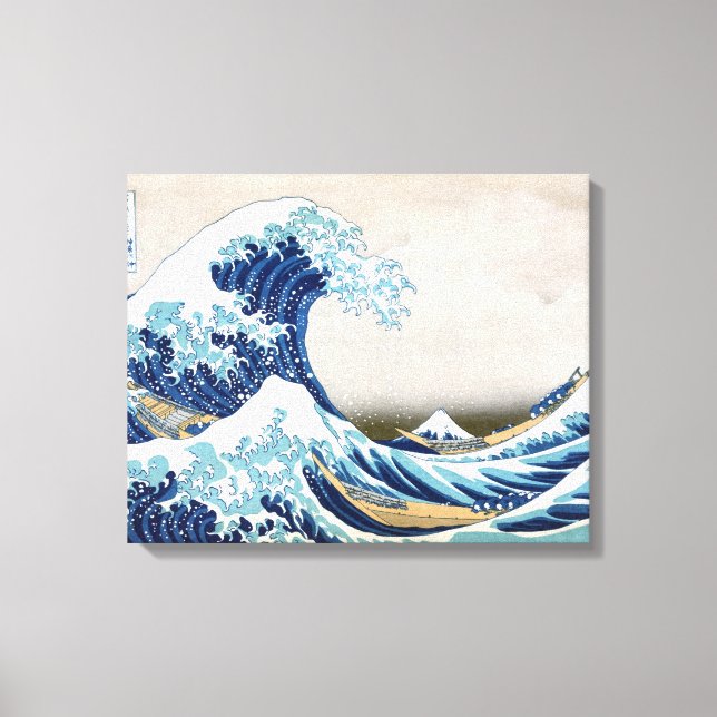 Lienzo Gran Ola De Kanagawa Vintage (Anverso)