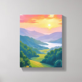 Lienzo Gran pintura de viaje de las Montañas Humeantes