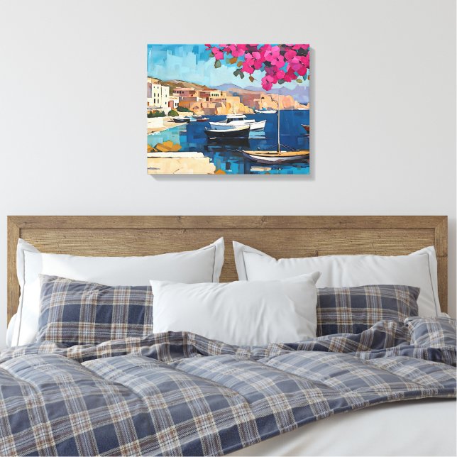 Lienzo Gran Puerto Marítimo Mediterráneo Tranquilo (Insitu(Dormitorio))
