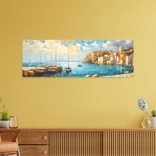 Lienzo Gran Retiro Costero Mediterráneo Tranquilo