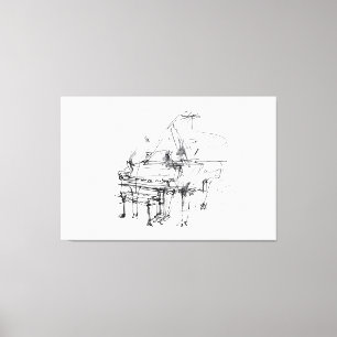 Lienzo Gran retrato artístico de piano - Premium