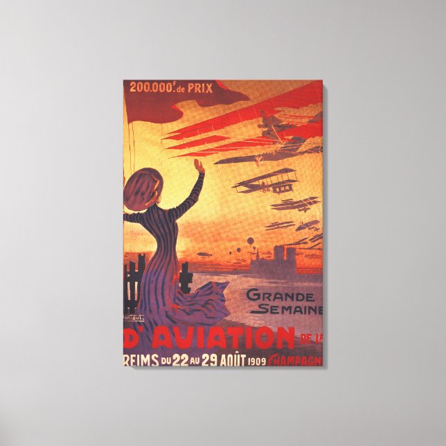 Lienzo Gran Semana de la Aviación - Poster de mujeres ond (Anverso)