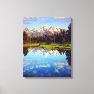 Lienzo Grand Tetons reflejados en el río Snake
