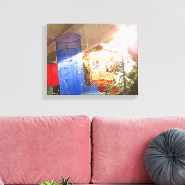 Lienzo Grandes farolillos de iluminación - Viñedo de Mart (Insitu (Sala de estar))