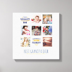 Lienzo GRANDPA REGALO DE COLLAGE DE FOTOS Orgulloso papá 