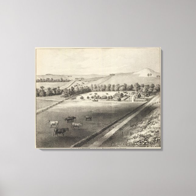 Lienzo Granja Benton, cerca de Onaga, Kansas (Anverso)