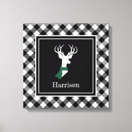 Lienzo Granja blanca negra plantada Moda de ciervo