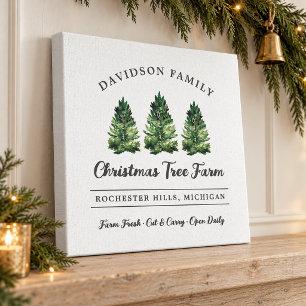 Lienzo Granja de árboles de Navidad personalizados para l