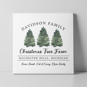 Lienzo Granja de árboles de Navidad personalizados para l