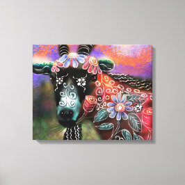 Lienzo Granja de cabra floral caprina animal