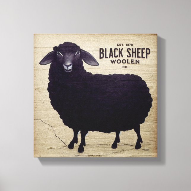 Lienzo Granja de Lona de Black Sheep Woolen Co. (Anverso)