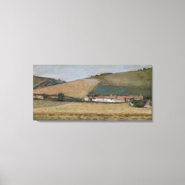 Lienzo Granja entre colinas, Giverny, c.1887 (Anverso)