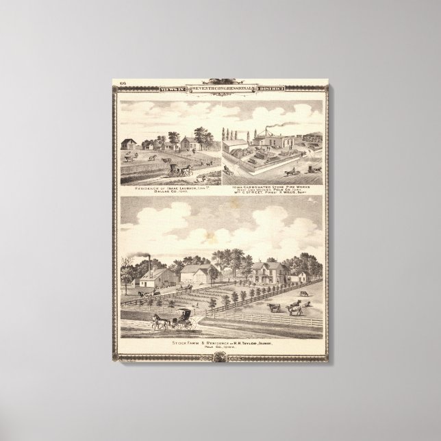 Lienzo Granja, residencias y tuberías (Anverso)