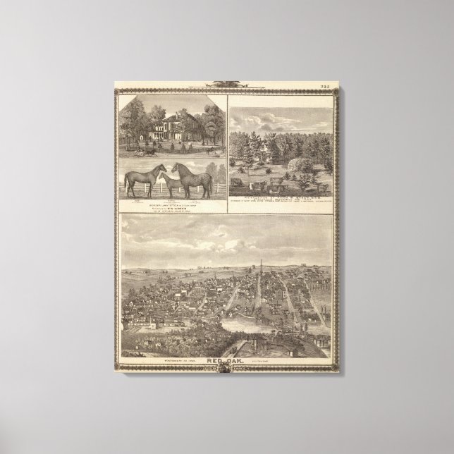 Lienzo Granja y residencia de roble rojo, Centro Tp (Anverso)