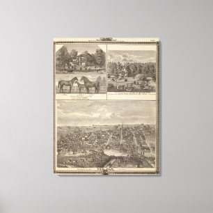 Lienzo Granja y residencia, Tp de centro del roble rojo