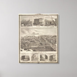 Lienzo Granjas de Atlántico, de Iowa y edificios