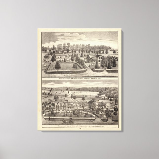 Lienzo Granjas y residencias de WR Blodgett & GC Daubner (Anverso)