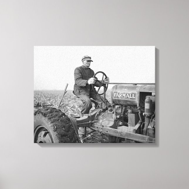 Lienzo Granjero conduciendo tractor, 1937 (Anverso)