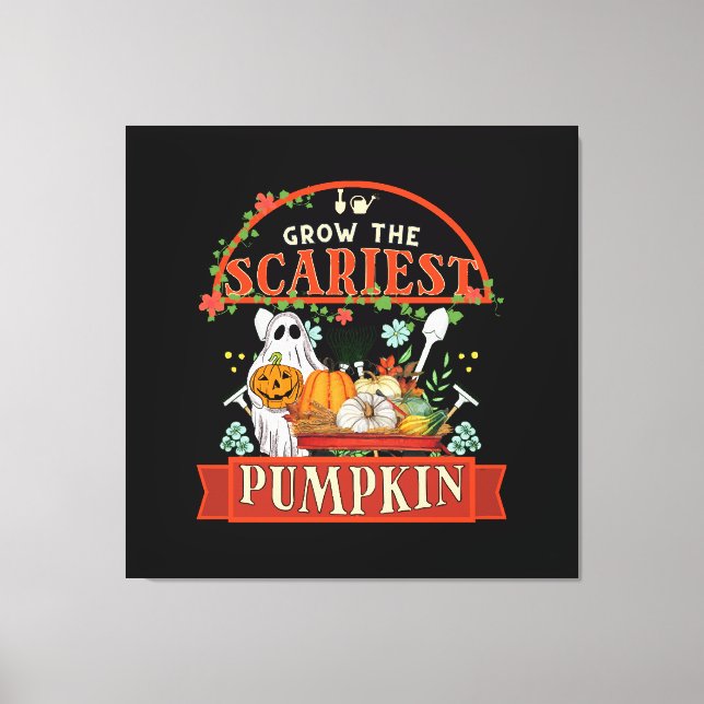 Lienzo Granjero de calabazas Halloween (Anverso)