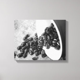 Lienzo Granos de café blanco y negro y café Mug 11x14