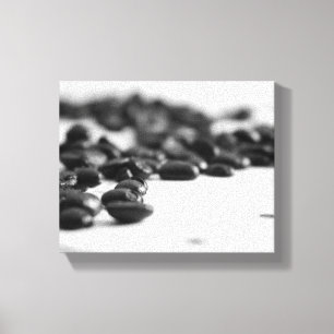 Lienzo Granos de café blancos y negros dispersos 8x10