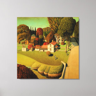 Lienzo Grant Wood - El lugar de nacimiento de Herbert Hoo