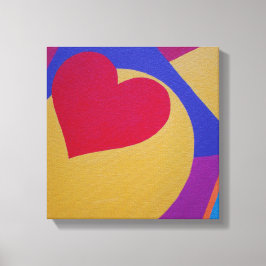 Lienzo Graphic Red Heart Canvas Print