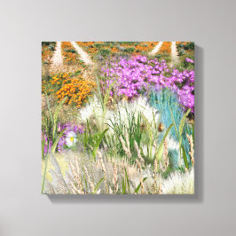 Lienzo Grasas y flores de primavera ecológicas silvestres