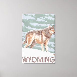 Lienzo Gray Wolf StandingWyoming
