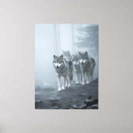 Lienzo Gray Wolves in Thick Mist