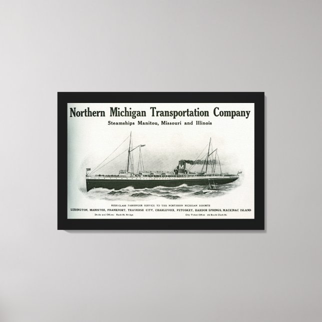 Lienzo Great Lakes Steamship Co. Ludington Michigan (Anverso)
