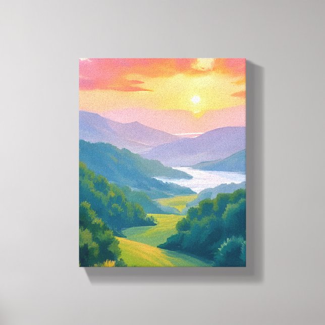 Lienzo Great Smoky Mountains Travel Painting (Anverso)